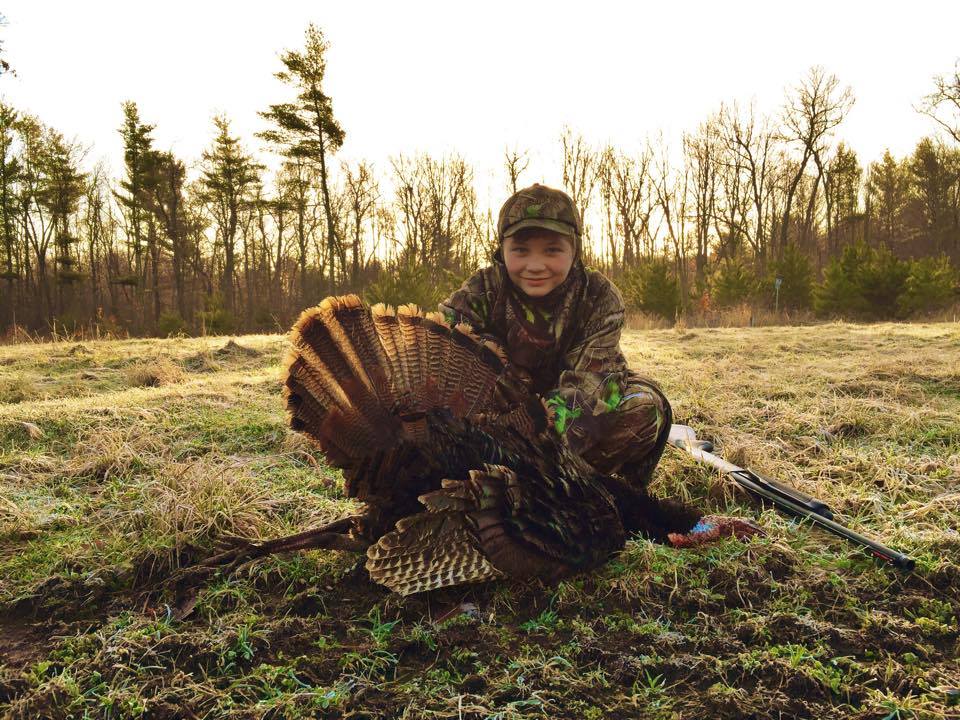 shawn's son with his turkey