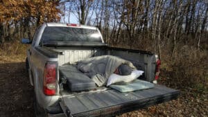 do it yourself whitetail hunt - sleeping in your truck